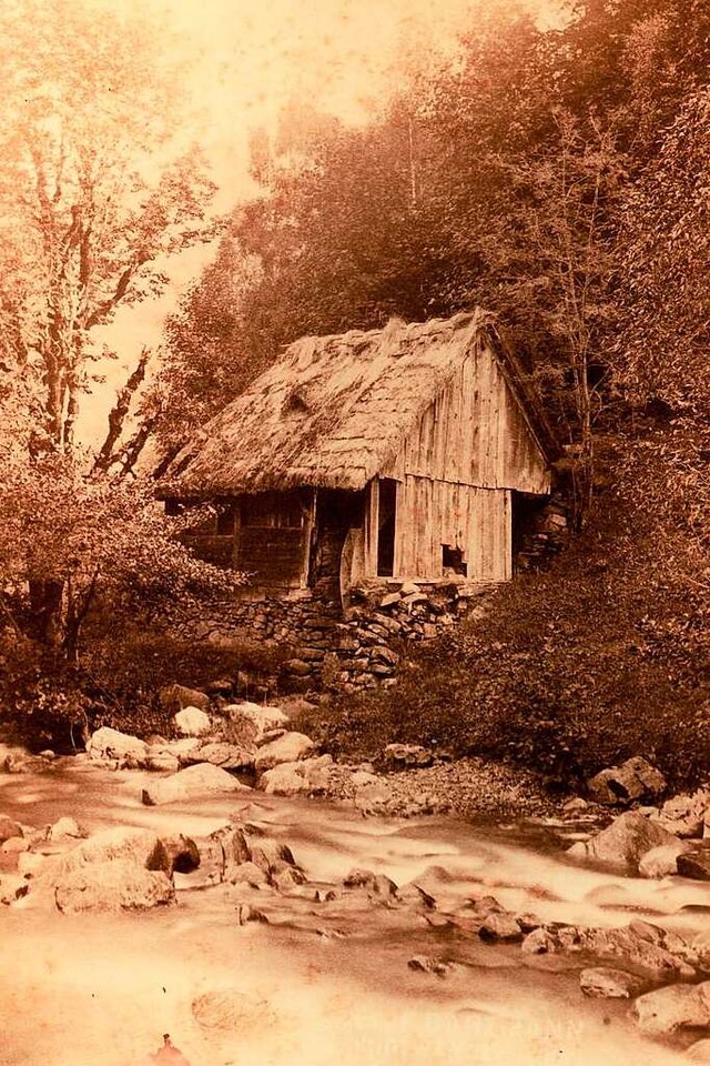 Das Bild zeigt die Hofmhle mit Strohdach im Jahr 1890  | Foto: Archiv Hans-Jrgen Wehrle