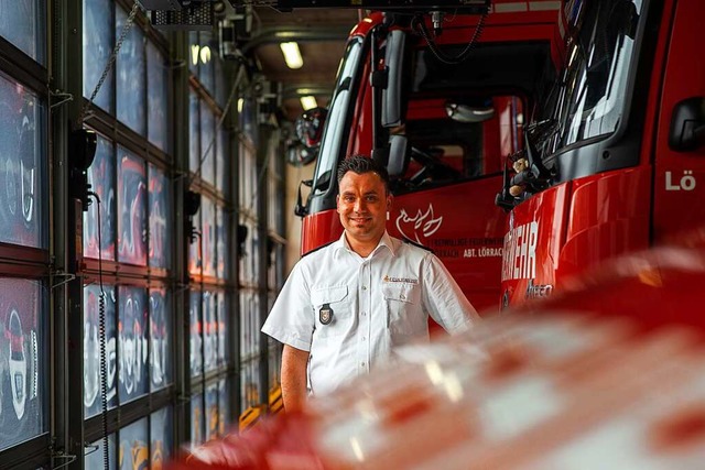 Michael Ortlieb ist seit dem 1. Mai Ko...nt der Freiwilligen Feuerwehr Lrrach.  | Foto: Jonas Hirt