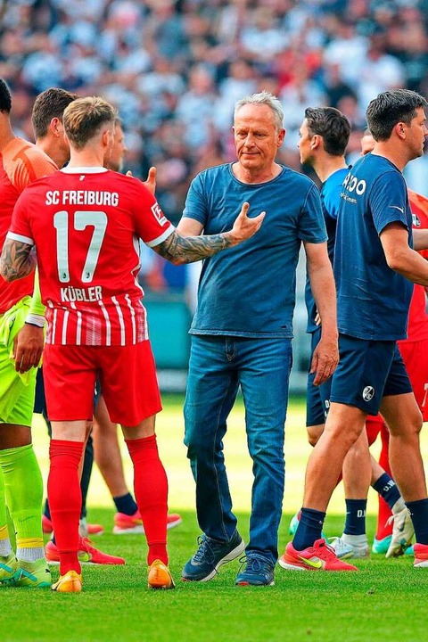 Christian Streich nach dem Spiel.  | Foto: IMAGO/Oliver Vogler