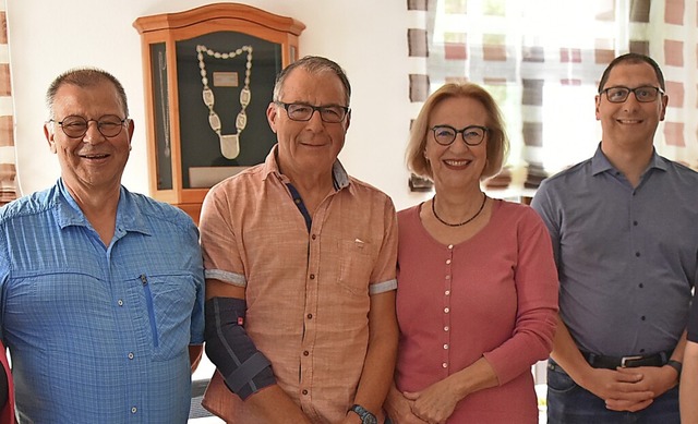 Geehrt fr ihre Blutspenden: Willi Sch...oser, Michaela Ecker und Stefan Buser.  | Foto: Benedikt Sommer