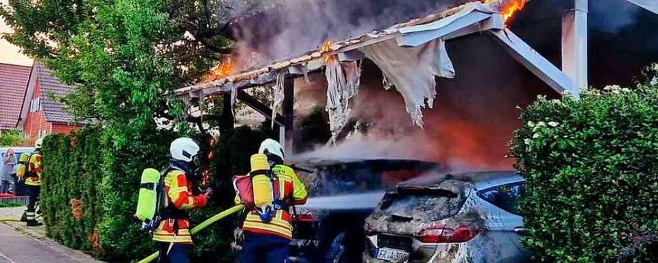 Brennender Carport in Gundelfingen – Polizei geht von Brandstiftung aus