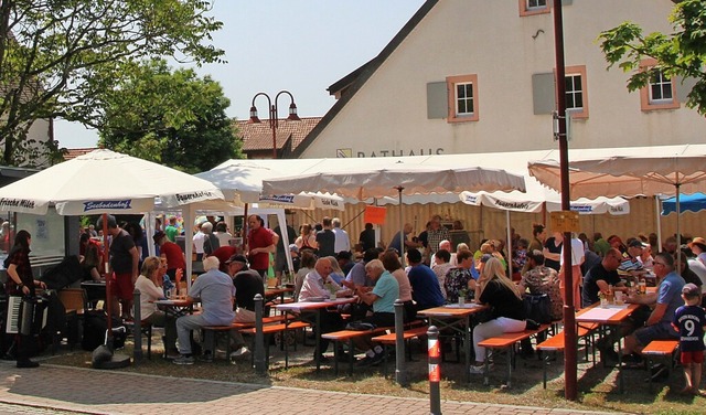 Bestes Wetter bescherte dem Akkordeono...in viele Besucher seines Pfingsthocks.  | Foto: Reinhard Cremer