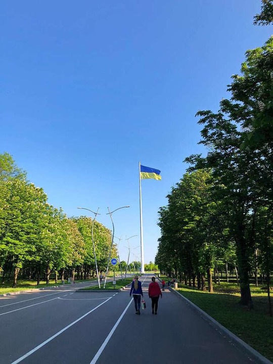 Kramatorsk: Nationalflagge im Stadtpark  | Foto: Dmytro Durnjew