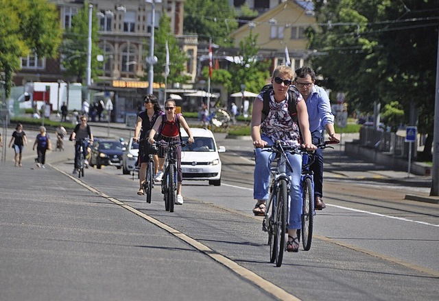 Mehr Flchen fr Radverkehr fordert ein Initiative in Basel.  | Foto: Daniel Gramespacher