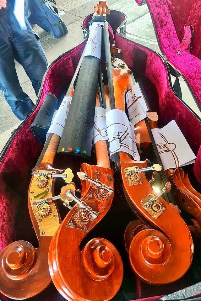 Teure Teile von Streichinstrumenten en...inem Kofferraum am Grenzbergang Weil.  | Foto: Hauptzollamt Lrrach