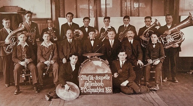 So fing alles an 1933. Zum runden Gebu...r Allstars-Kapelle zusammengetrommelt.  | Foto: Musikverein Fessenbach