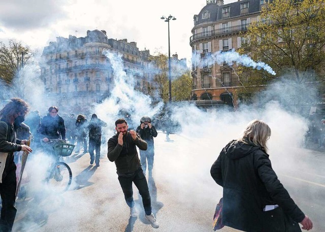 Wenn in Paris protestiert wird, kippt die Stimmung fter.  | Foto: IMAGO/Gabriel Gauffre / Le Pictorium