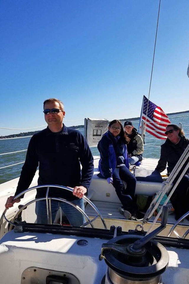 Joachim Hochwarth mit seiner Familie b...220; in Hilton Head in South Carolina.  | Foto: Privat