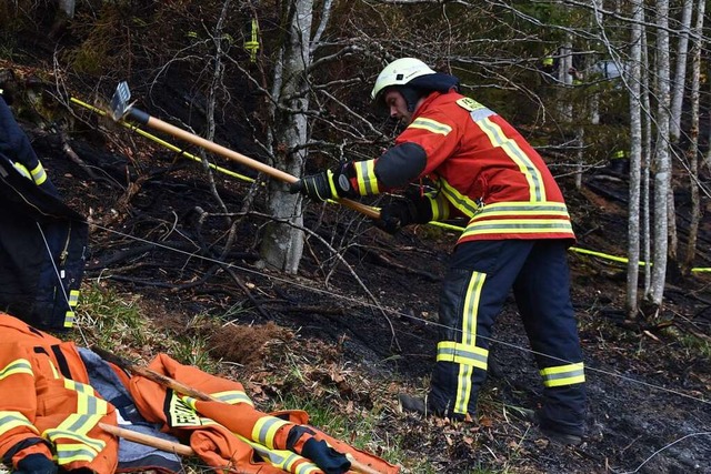 Ein Feuerwehrmann bekmpft einen Vegetationsbrand. (Symbolbild).  | Foto: Nicolai Kapitz