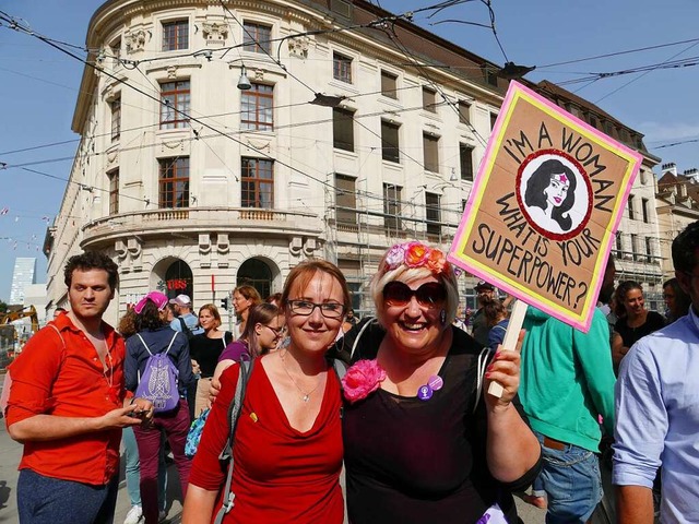 Am 14. Juni 1991 gingen schweizweit Hu.... Das Foto zeigt die Basler Demo 2019.  | Foto: Martina David-Wenk