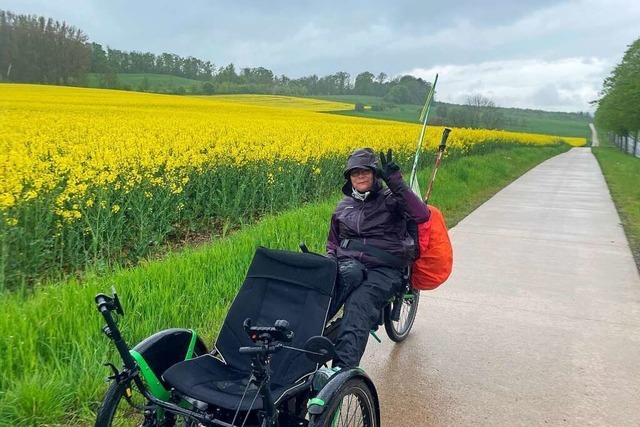 Eine Offenburgerin ist mit dem Dreirad-Tandem bis nach Wismar gefahren