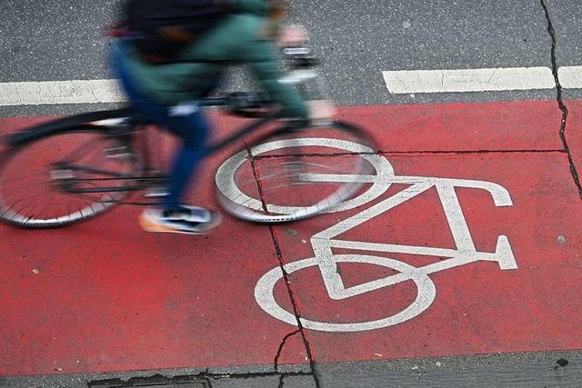 Polizei geleitet bei Eimeldingen einen Fahrradfahrer von der Autobahn