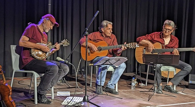 Andreas Wldele, Thomas Bergmann und d...Bassist Jrgen Welander im Kesselhaus.  | Foto: Tonio Palick