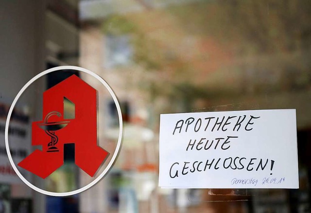 Tausende Apotheken im Land bleiben an diesem Mittwoch zu.  | Foto: Oliver Berg (dpa)