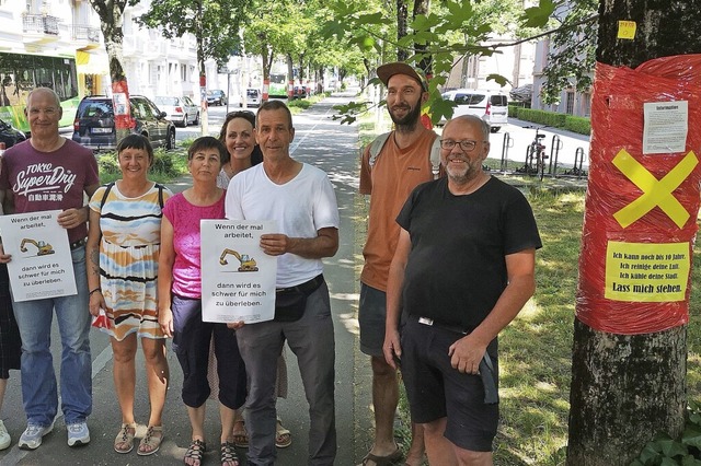 Der Druck dieser Aktivisten auf den Ge... Denkpause bei den stdtischen Plnen.  | Foto: Ralf Burgmaier