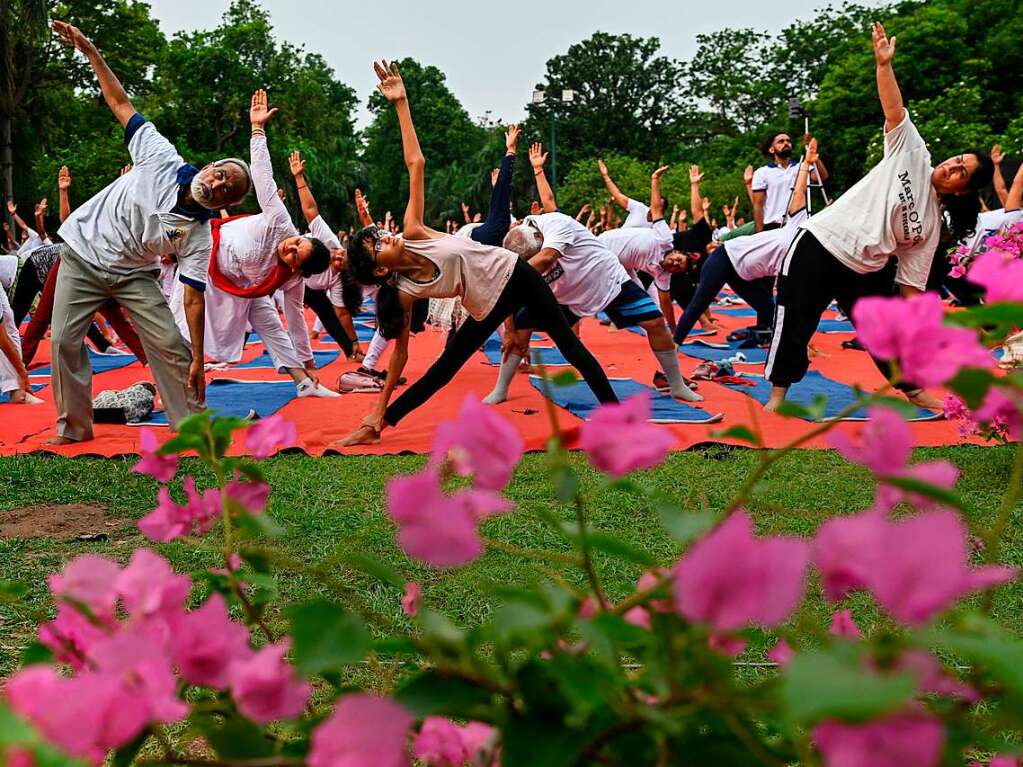 Bei manchen steht der meditative Aspekt von Yoga im Vordergrund, bei anderen der sportliche. Das ist am Internationalen Yoga-Tag nicht anders.