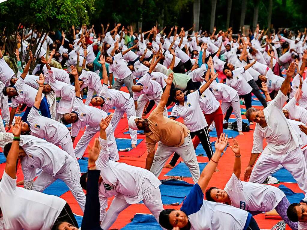 Bei manchen steht der meditative Aspekt von Yoga im Vordergrund, bei anderen der sportliche. Das ist am Internationalen Yoga-Tag nicht anders.