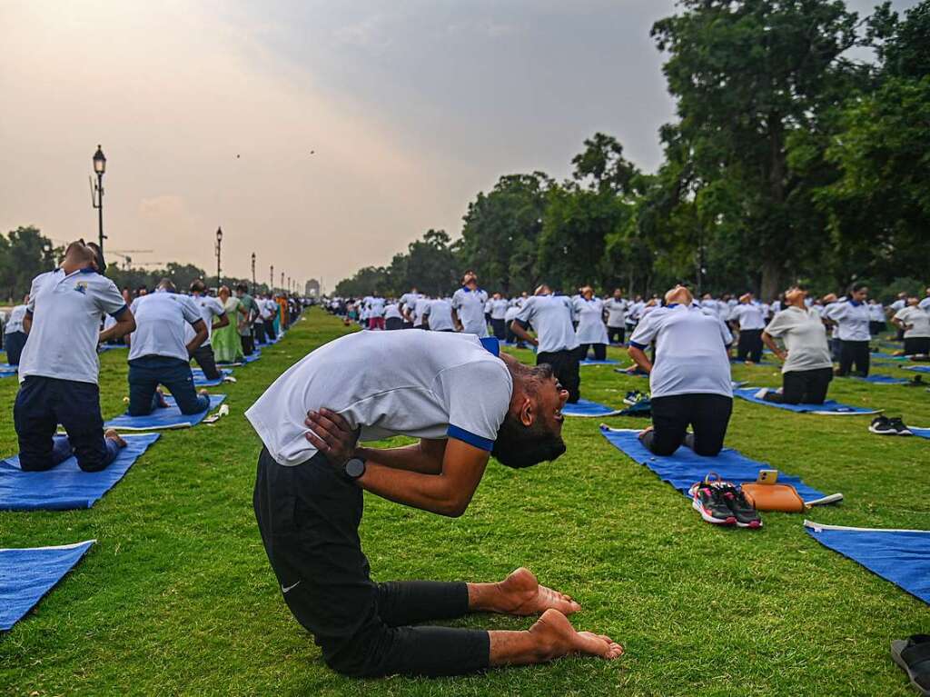 Bei manchen steht der meditative Aspekt von Yoga im Vordergrund, bei anderen der sportliche. Das ist am Internationalen Yoga-Tag nicht anders.