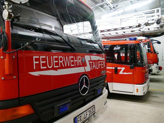 Staufens Feuerwehr war mit zwei Fahrzeugen und 15 Einsatzkrften unterwegs.  | Foto: Frank Schoch