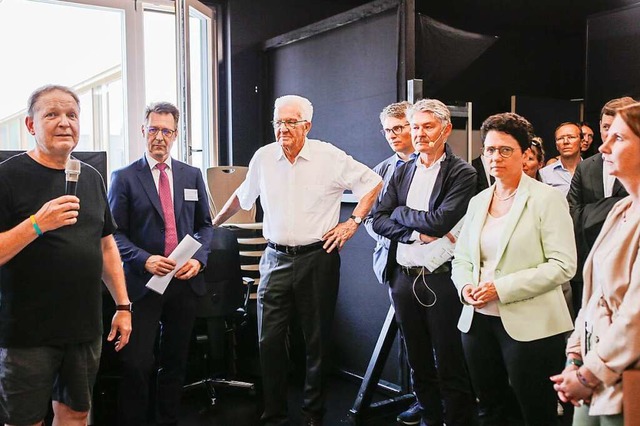 Ministerprsident Winfried Kretschmann...eubau der Gewerblichen Schule in Lahr.  | Foto: Adrian Hofmann