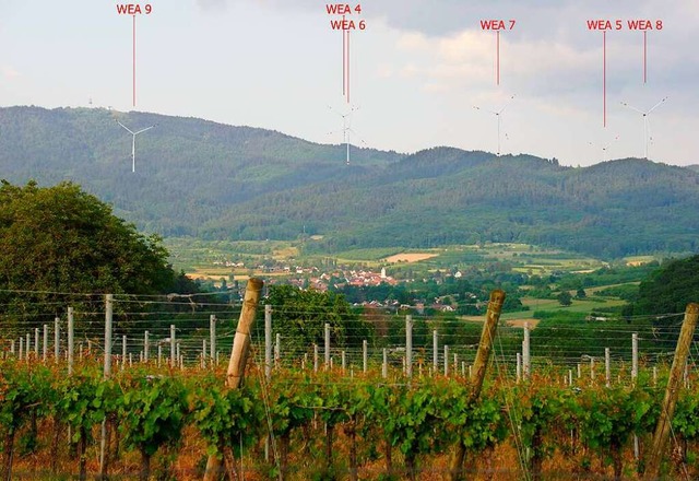 Von Liel aus sieht man die meisten der geplanten Windkraftanlagen.  | Foto: BEGS