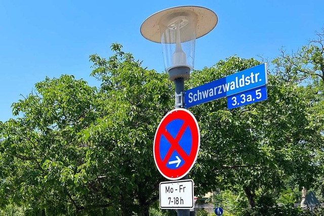 Halteverbot von 7 bis 18 Uhr an der Schwarzwaldstrae  | Foto: Susanne Ehmann