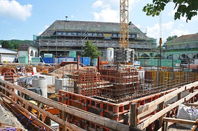 Die alte Turnhalle der Fridolinschule ...eigt den aktuellen Stand der Arbeiten.  | Foto: Daniel Gramespacher