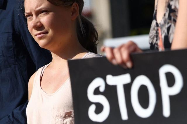 Klimaaktivistin Greta Thunberg protestiert in Basel
