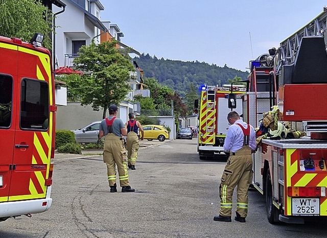 Das Feuer war schnell gelscht.  | Foto: Baier, Markus