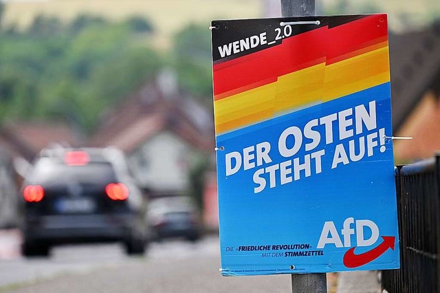 Klingt alles andere als nach pragmatis...der AfD vor dem Urnengang in Sonneberg  | Foto: Martin Schutt (dpa)