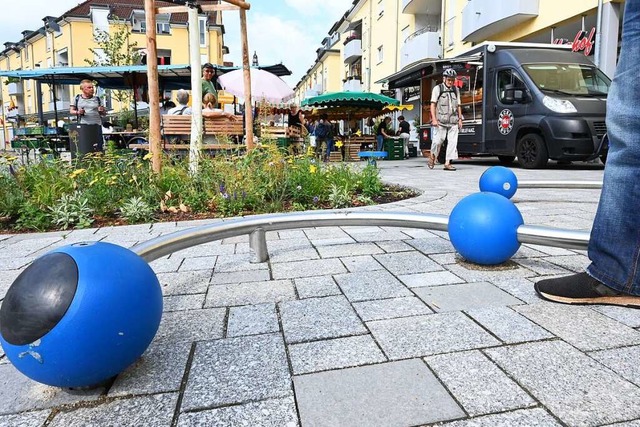 Spielgert und Stolperfalle? Die Balan...r Marktplatz rgert so manchen Brger.  | Foto: Markus Zimmermann