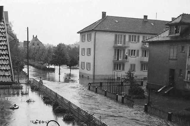 Beim Hochwasser im Juni 1953 stand Steinen komplett unter Wasser