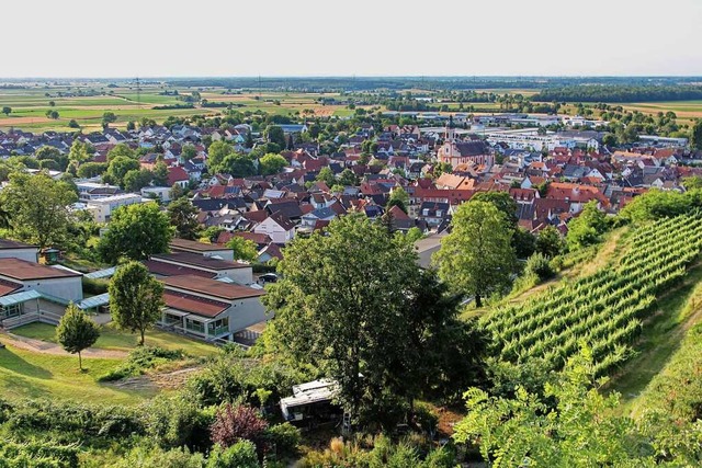 Blick vom Michaelsberg auf die Gemeind...det vor allem im Westen (links) statt.  | Foto: Ruth Seitz