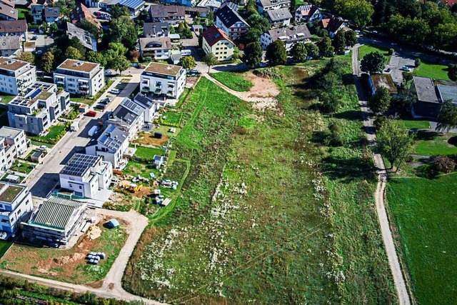 Neben den bestehenden vier Wohnhfen (links) soll der fnfte Wohnhof entstehen.  | Foto: Hubert Gemmert