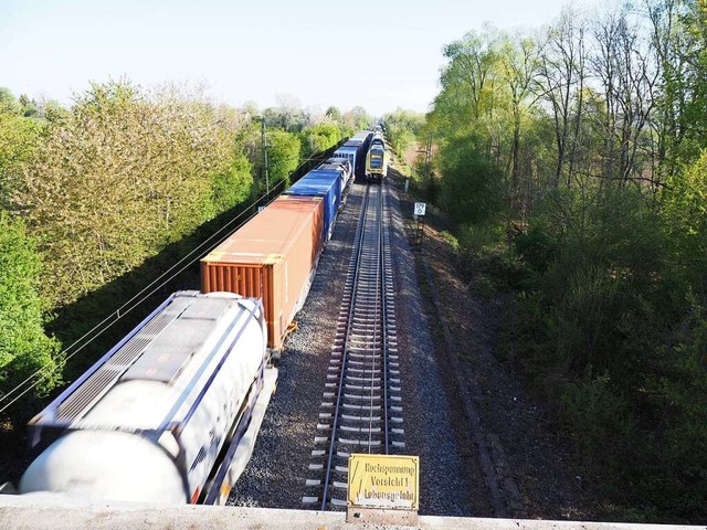 Auch die Bestandsstrecke der Rheintalbahn soll viergleisig werden.  | Foto: Michael Haberer