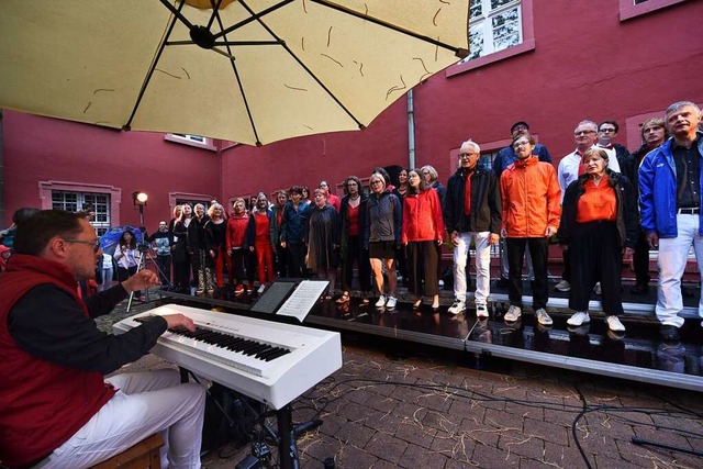 Der Chor Querbeat im Osthof des Adelhauser Klosters  | Foto: Rita Eggstein