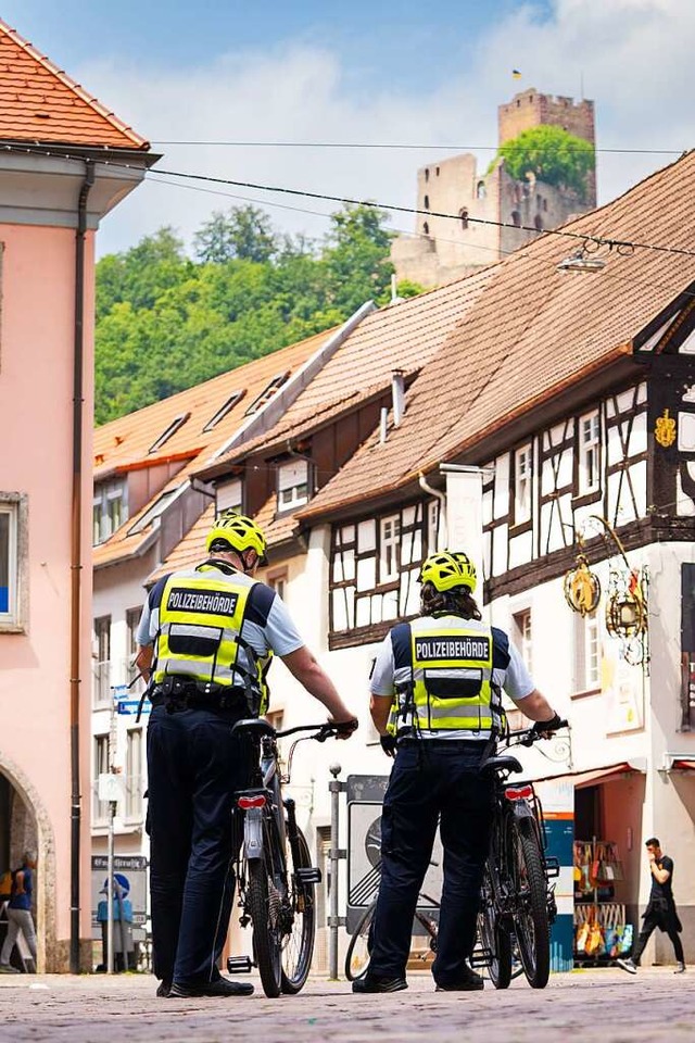 Per Rad auf Streife in Waldkirch  | Foto: Hubert Bleyer