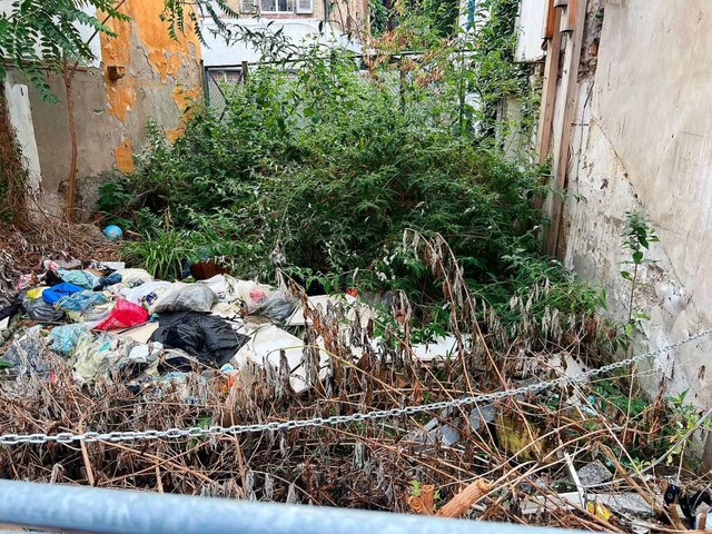 Auf dem Grundstck zwischen den Husern liegt jede Menge Mll.  | Foto: ZVG