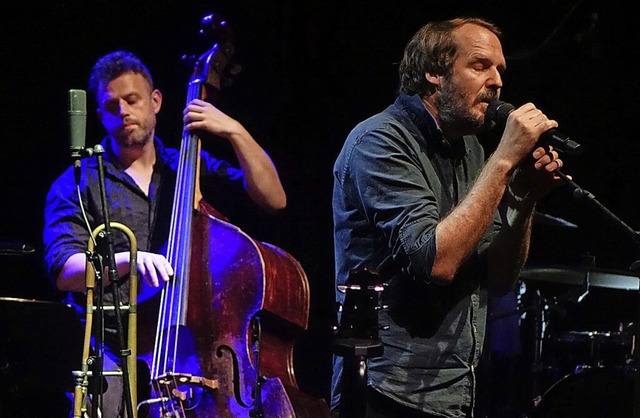 Singer-Songwriter Gisbert zu Knyphausen sang im Burghof Schubert.  | Foto: Roswitha Frey