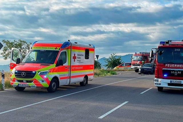 Rettungskräfte befreien Autofahrer nach schwerem Unfall bei Grißheim