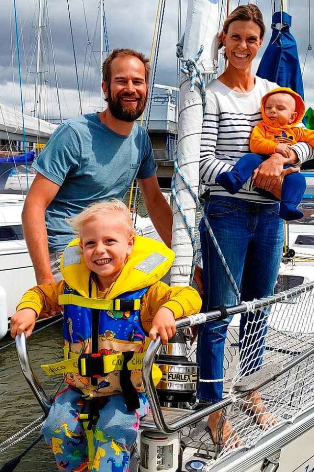 Familie Hoffmeisters ist vor einem Mon...m zweijhrigen Segeltrn aufgebrochen.  | Foto: Selfie Hoffmeister