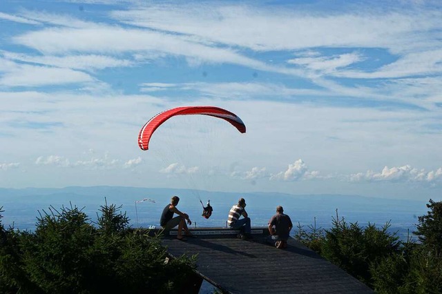 Gleitschirmflieger ziehen am Kandel im...erdings landet glcklich (Symbolfoto).  | Foto: hans-jrgen trul