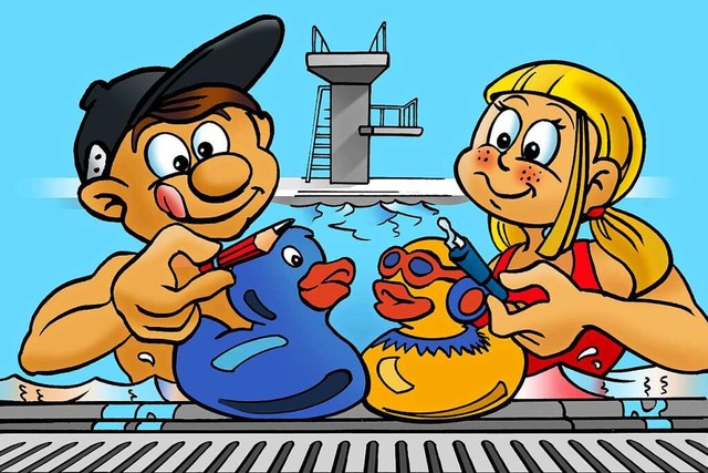 Badespa und viele Spiel- und Sport-An...rt- und Familienbad Denzlingen&#8220;.  | Foto: Zeichnung: Ferdinando Terelle