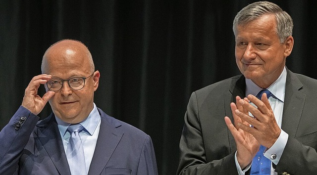 Landesvorsitzender Michael Theurer (l.) und Vize Hans-Ulrich Rlke  | Foto: Stefan Puchner (dpa)