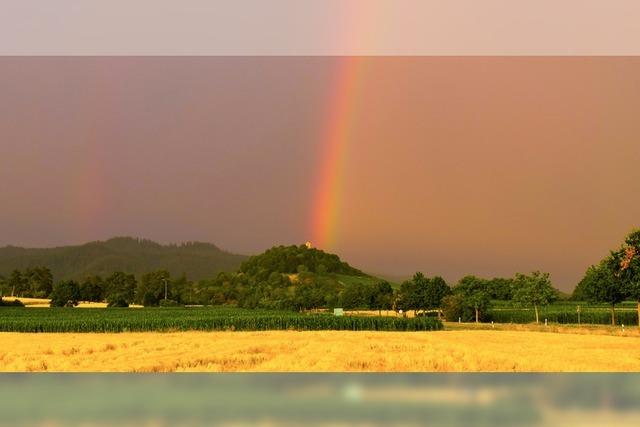 Regenbogen ber der Staufener Burg