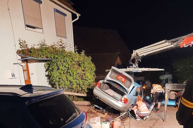 So endete die Flucht des Tatverdchtigen in Wiechs.  | Foto: Jo Kehm