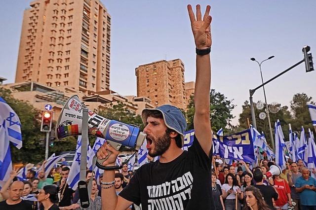 Demonstranten in Israel rufen 