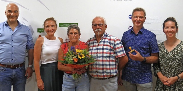 Ludwig Gppert wurde nach zehnjhriger...  und Schriftfhrerin Birgit Mellert.   | Foto: Roland Fischer