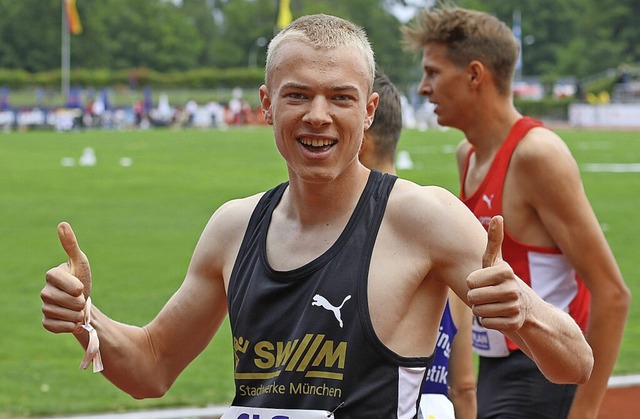 Der Heitersheimer Emil Meggle sichert sich Bronze ber 800 Meter.  | Foto: IMAGO/BEAUTIFUL SPORTS/Niederpruem