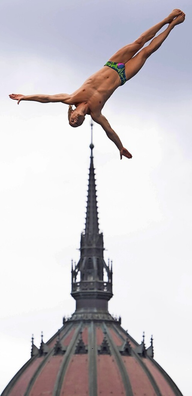 High Diving, also der Sprung aus 27 Me...er 2017 in Budapest) auf dem Programm.  | Foto:  Giorgio Perottino/Deepbluemedia/Insidefoto